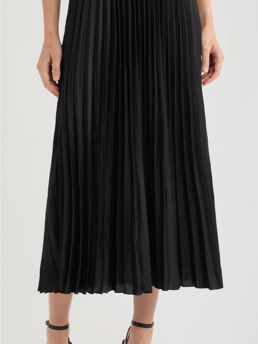 Halogen Black Pleated Midi Skirt - Women's Medium